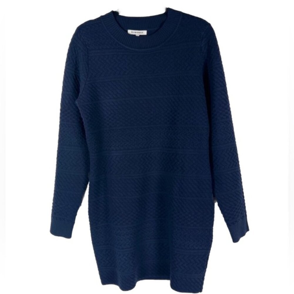 NWT GLAMOROUS LADIES SWEATER DRESS Pullover UL5199-Navy-28226 LARGE